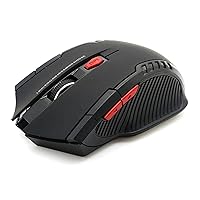 2.4GHz Wireless Gaming Mouse 6 Button Ergonomic Mouse with USB Receiver Cordless Mouse for Office Home Black