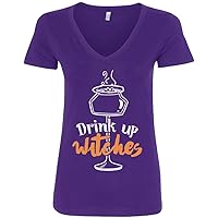 Threadrock Women's Drink Up Witches V-Neck T-Shirt