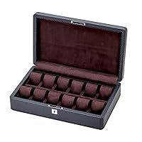 PU Watch Box Unisex Men and Women Jewelry Storage Box 12 Window Display Box Flannel Window Display Accessories Black