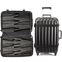 Original Wine Suitcase by FlyWithWine, Durable 10-year Warranty, Versatile, Customizable 12-Bottle Wine travel Luggage for airplane, Choice of Wine Professionals, Napa designed– Black