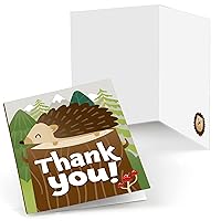 Big Dot of Happiness Forest Hedgehogs - Woodland Birthday Party or Baby Shower Thank You Cards (8 count)