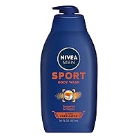 Nivea Men Sport Body Wash for Men with Revitalizing Minerals, Men Body Wash, 30 Fl Oz Pump Bottle