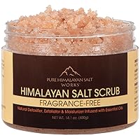 Himalayan Salt Scrub, Natural Detoxifier, Exfoliator & Moisturizer, Body And Face Scrub, Fragrance-Free, 14.1 Oz