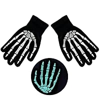 Novelty Halloween Glowing Claw Gloves Scary Cosplay Costume Full Finger Gloves Adult Unisex Gothic Knitting Gloves