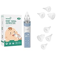 Baby Nasal Aspirator Blue with 7 Food-Grade Silicone Replacement Nozzles, Nose Sucker for Baby, Automatic Nose Sucker for Infants, Rechargeable, with Music & Light Soothing Function