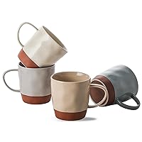 Ceramic Coffee Mugs Set : 16 oz Tea Mug Set of 4 for Women/Men- Coffee Cups for Cocoa, Latte, Cappuccino - Porcelain Cup Set Microwave Safe, Housewarming Gift