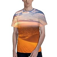 KUAKE 3D Tshirt Men Personalized Sunset Desert T-Shirt