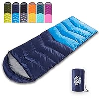 Sleeping Bag 4 Seasons Adults & Kids for Camping Hiking Trips Warm Cool Weather,Lightweight and Waterproof with Compression Bag,Indoors Outdoors Activities