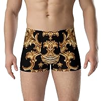 Boxer Briefs Underwear Men’s Coal Black Animal Gold Baroque