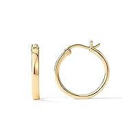 PAVOI 14K Gold Plated 925 Sterling Silver Post Lightweight Hoops | 20mm - 30mm Earring | Gold Hoop Earrings for Women