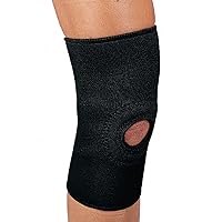 Neoprene Knee Support Brace, Knee Support for Men & Women, Knee Support Compression Sleeve for Treating Knee Sprains and Twisted Knees, Knee Sleeve for Athletes, Black, Large, No Straps