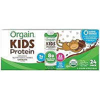 Orgain USDA Organic Kids Nutritional Protein Shake, Chocolate, 8 fl oz, 24-pack