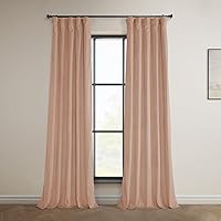 HPD Half Price Drapes Heritage Plush Velvet Curtains 96 Inches Long Room Darkening Curtains for Bedroom & Living Room 50W x 96L, (1 Panel), Peach Blossom