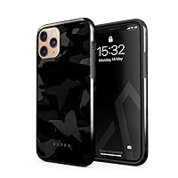 BURGA Phone Case Compatible with iPhone 11 PRO - Hybrid 2-Layer Hard Shell + Silicone Protective Case -Night Urban Black and White Camo Camouflage - Scratch-Resistant Shockproof Cover