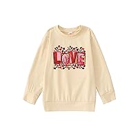 Little Girls Valentines Day Shirt Kids Love Heart Graphic T-Shirt Long Sleeve Tee Top Cute Valentine Outfit Clothes