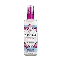 CRYSTAL Mineral Deodorant Spray- Unscented Body Deodorant With 24-Hour Odor Protection, Aluminium Chloride & Paraben Free, 4 FL OZ, Pack of 6