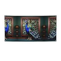 Beautiful Peacock Picture The Halloween Decorated Happy Halloween Banner Comes In Two Sizes For You To Choose From