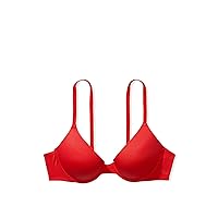 Victoria's Secret Pink Wear Everywhere Push Up Bra, Padded, Smoothing, Bras for Women, Red (32DDD)