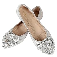 Women's Rhinestone Flats Sequins Wedding Shoes Comfort Pointed Toe Ballet Flat Shoe Low Heel Dress Shoes