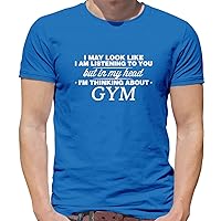 in My Head I'm Thinking About Gym - Mens Premium Cotton T-Shirt