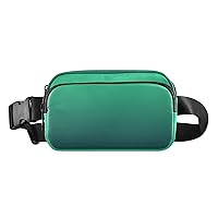 Green Gradient Fanny Packs for Women Men Everywhere Belt Bag Fanny Pack Crossbody Bags for Women Fashion Waist Packs with Adjustable Strap Bum Bag for Travel Sports Cycling Outdoors