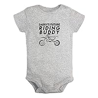 Daddy's Future Motocross Riding Buddy Funny Rompers Newborn Baby Bodysuits Infant Jumpsuits Outfits Clothes