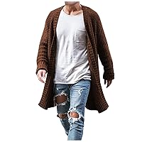 Mens Cardigan with Buttons Knit Lapel Oversized Cardigan Thick Warm Casual Winter Cardigan