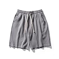 Cotton Shorts Men's Summer Elastic Waist Shorts Casual Shorts Men's Beach Shorts