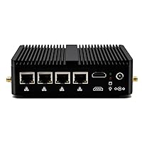 Firewalls Network Security Server VPN Router J4125 Micro Appliance, Mini Desktop Box, 32GB RAM 512GB SSD 2TB HDD Celeron 4-NIC 2.5G Ports, AES-NI HD, 6 USB, 4G SIM Slot, Win10