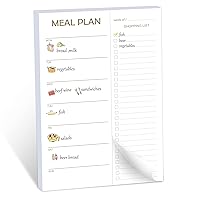 Meal Planner and Grocery List Weekly Magnetic Meal Planning Notepad with 52 Tear Off Shopping List for Fridge 6 X 9”