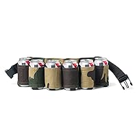 BigMouth Inc Beer Belt / 6 Pack Holster (Camo), Army Camouflage Adjustable 6-pack Holder Gag Gift, Perfect for Cans and Bottles at Parties