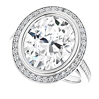 ERAA Jewel 5 CT Oval Colorless Moissanite Engagement Rings Wedding/Bridal Ring Set, Solitaire Halo Style, Solid Gold Silver Vintage Antique Anniversary Promise Ring Gift for Her