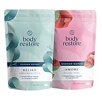 Body Restore Shower Steamers Aromatherapy (15 Packs x 2) - Gifts for Mom, Gifts for Women & Men, Shower Bath Bombs, Eucalyptus, Rose, Essential Oils, Stress Relief