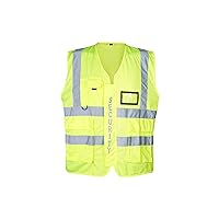 RAC3 High Visibility Slim Security Vest | Reflective Lightweight Safety Gear | Sizes Small to 5XL Available