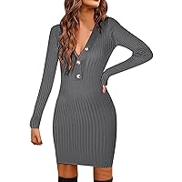 Summer Dresses for Women 2023 Ladies Solid Color Long Sleeve Button Plus Size Loose Dress Dress Long Skirt