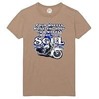Four Wheels Move The Body Two Wheels Move The Soul Printed T-Shirt