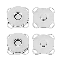 MIDELONG 12 Sets Plum Magnetic Snaps Buttons, Magnetic Purse Closures Fasteners Magnetic Button Clasps Snaps for Purses Bags Clothes Handbags Scrapbooking Sewing DIY Craft (14mm,Silver)