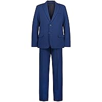 IZOD Boys 2-Piece Formal Suit Set, Includes Single Breasted Jacket & Straight Leg Dress Pants with Belt Loops & Pockets