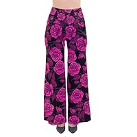 CowCow Womens Lounge Palazzo Pants Argyle Pattern Heart Splatter Red Valentines Day Stretchy Leggings, XS-5XL