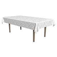 Masterpiece Plastic Lace Rectangular Tablecover (white) Party Accessory (1 count) (1/Pkg)