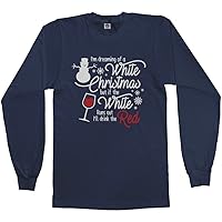 Threadrock Men's Christmas Wine Drinking Long Sleeve T-Shirt