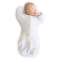 SwaddleDesigns Transitional Swaddle Sack with Arms Up Half-Length Sleeves and Mitten Cuffs, Better Sleep for Baby Boys & Girls, Easy Swaddle Transition, Hedgehogs, Large, 6-9 Mo, 21-24 lbs