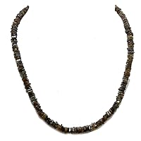 Genuine Labradorite Fancy Beads Strand Necklace- 16