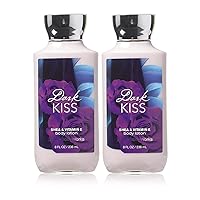 Bath and Body Works Dark Kiss Super Smooth Body Lotion Sets Gift For Women 8 Oz -2 Pack (Dark Kiss)