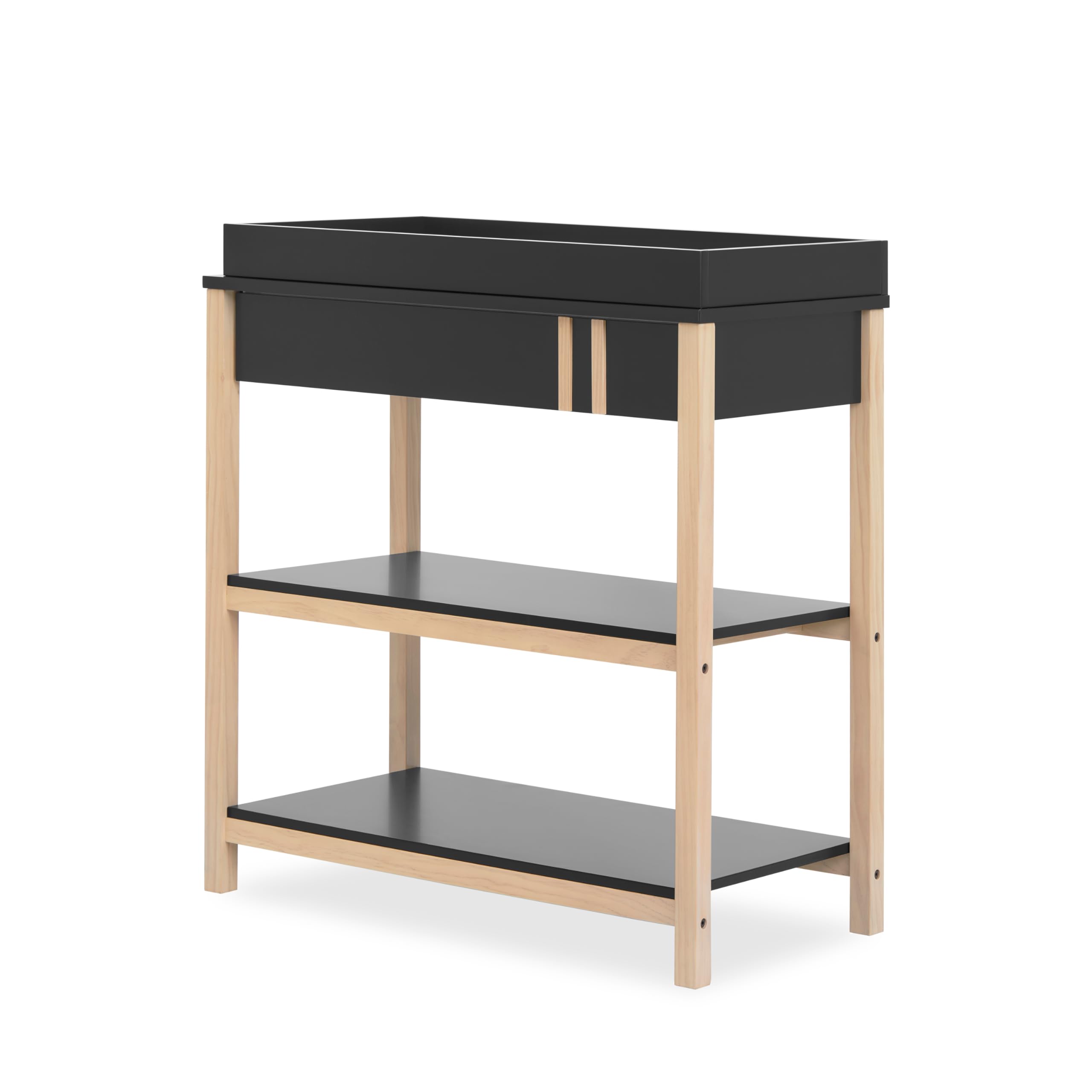 Dream On Me Soho Changing Table in Matte Black Vintage, Crafted with Sustainable New Zealand Pinewood