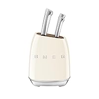 Smeg Cream Stainless Steel Knife Block Set