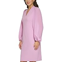 Vince Camuto Women's Long Sleeve V Neck Stretch Crepe Bodycon Dress
