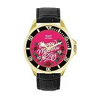 Pink Happy Mothers Day Mens Wrist Watch 42mm Case Custom Design