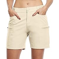 Hiking Shorts for Women 2024 Casual Stretch High Waist Shorts with Zip Pockets Summer Biker Golf Athletic Shorts