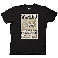 One Piece Sanji Full Wanted Poster Anime Adult Short-Sleeve Graphic T-Shirt